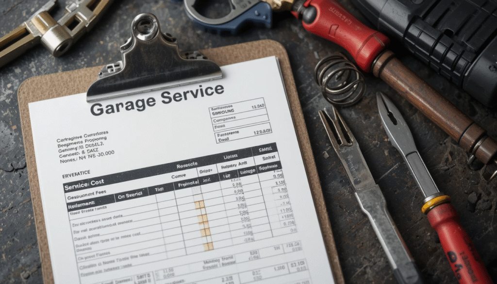 Fully functioning residential garage door after spring replacement
