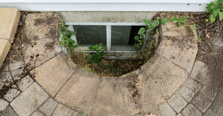 Completed egress window with a protective well cover