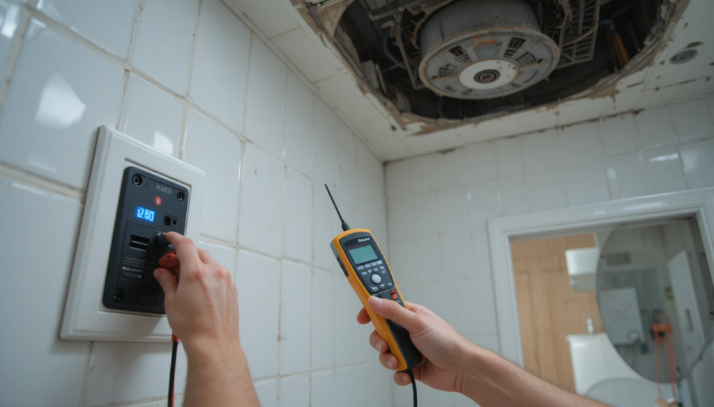 Cutting a ceiling opening for a new bathroom fan