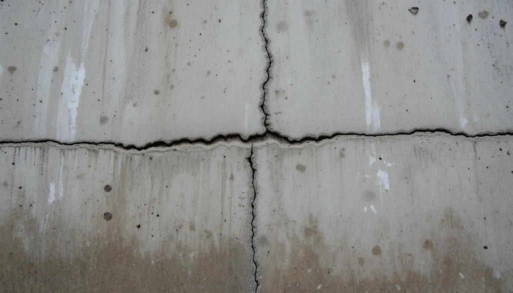 Epoxy injection sealing a repaired foundation crack