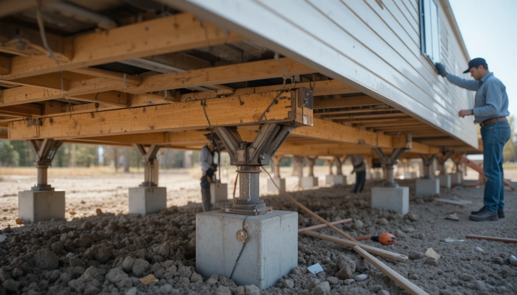Vinyl underpinning fastened along a manufactured home