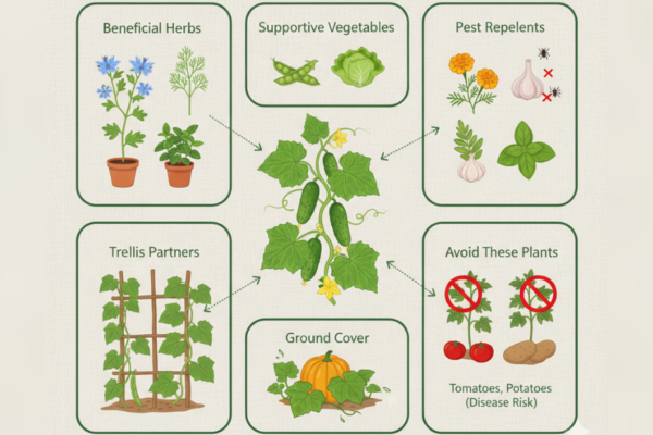 The Complete Guide to Cucumber Companion Plants: Ideal Neighbors, Growth Benefits, and Garden Planning Strategies
